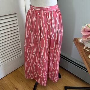 Vintage 80s WEATHERVANE Womens Skirt Midi Chiffon Pearl Pattern Retro Modest 12